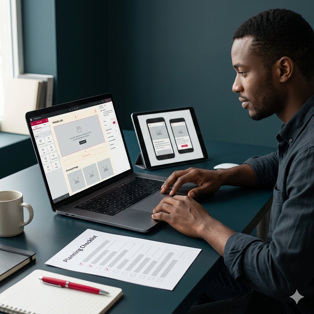 Développeur WordPress examinant une checklist d’erreurs à éviter.